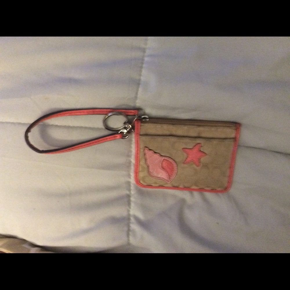Coach ID beach theme wristlet